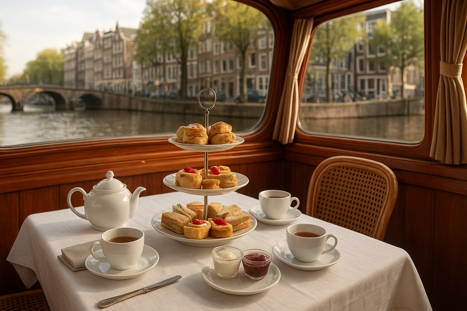 Foto bij Een high tea op een Amsterdamse salonboot voor een feestelijk middagmoment